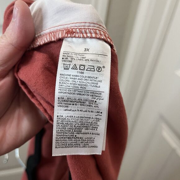 Old Navy Linen Blend High Rise Shorts Beachy Coastal Womens Size 3X Pockets - Picture 6 of 8